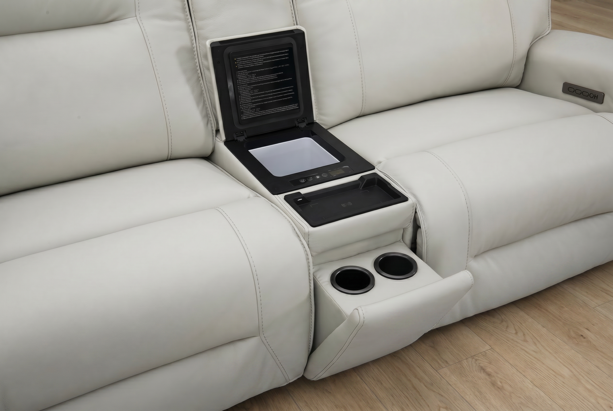 Atlas Fog Zero Gravity Power Reclining Sofa w/ Fridge