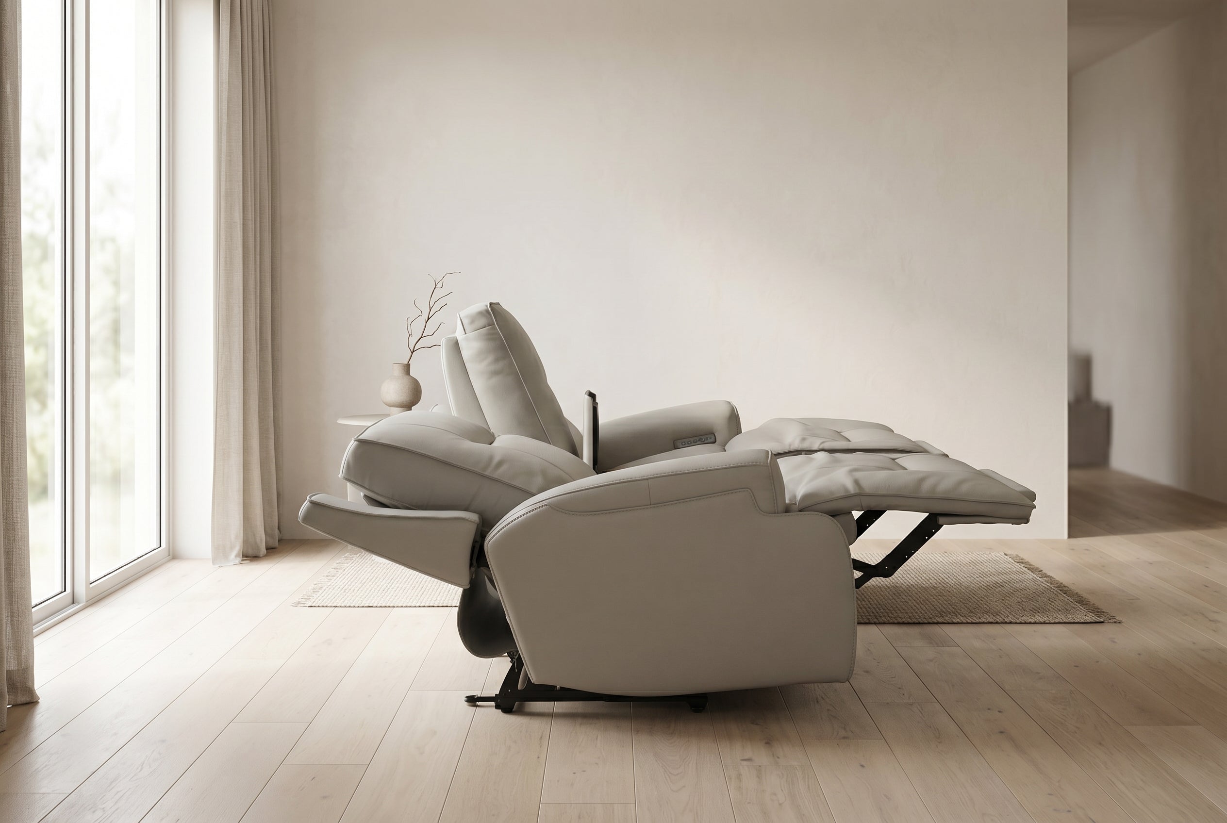 Atlas Fog Zero Gravity Power Reclining Sofa w/ Fridge