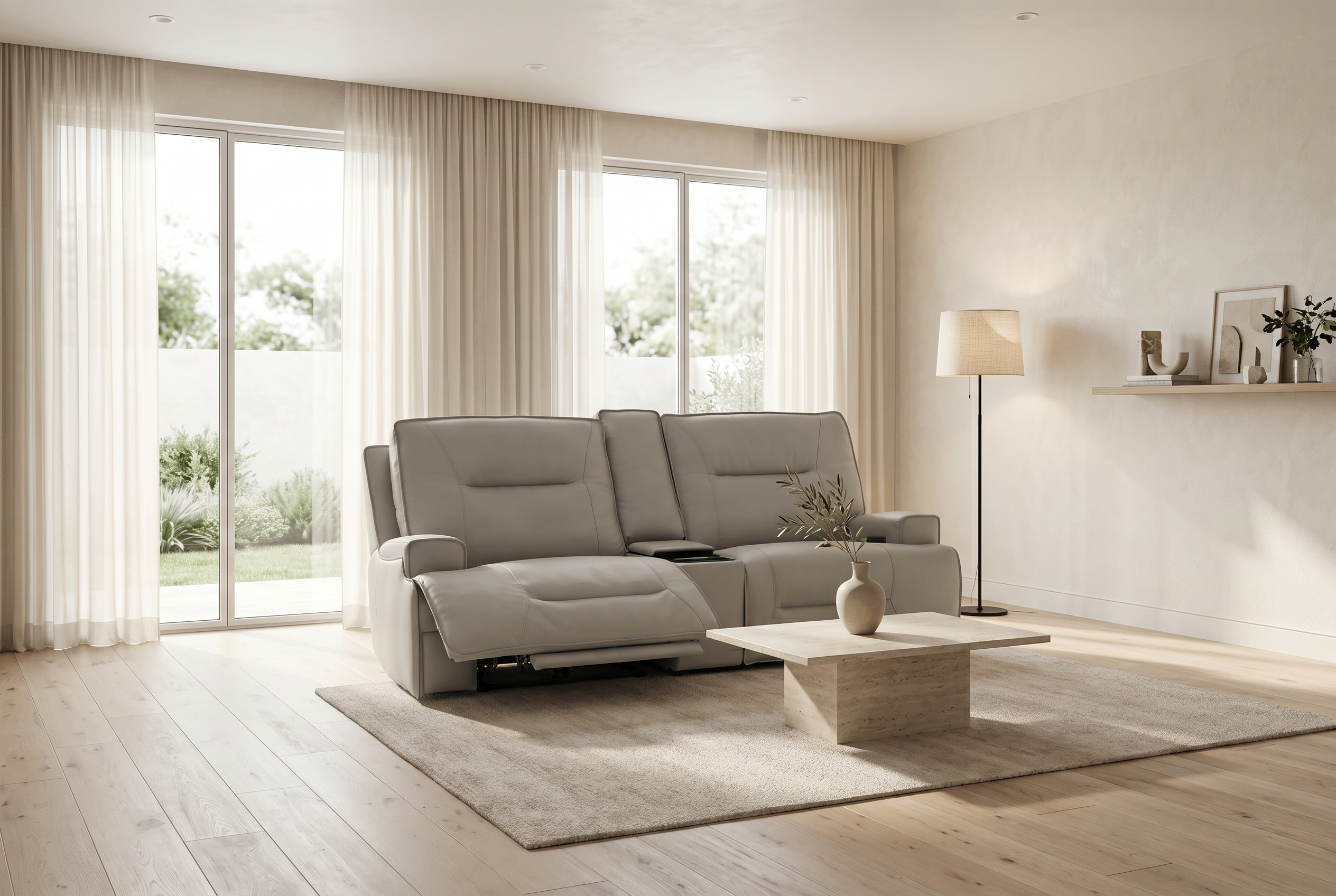 Atlas Fog 2-Piece Power Reclining Sofa Set