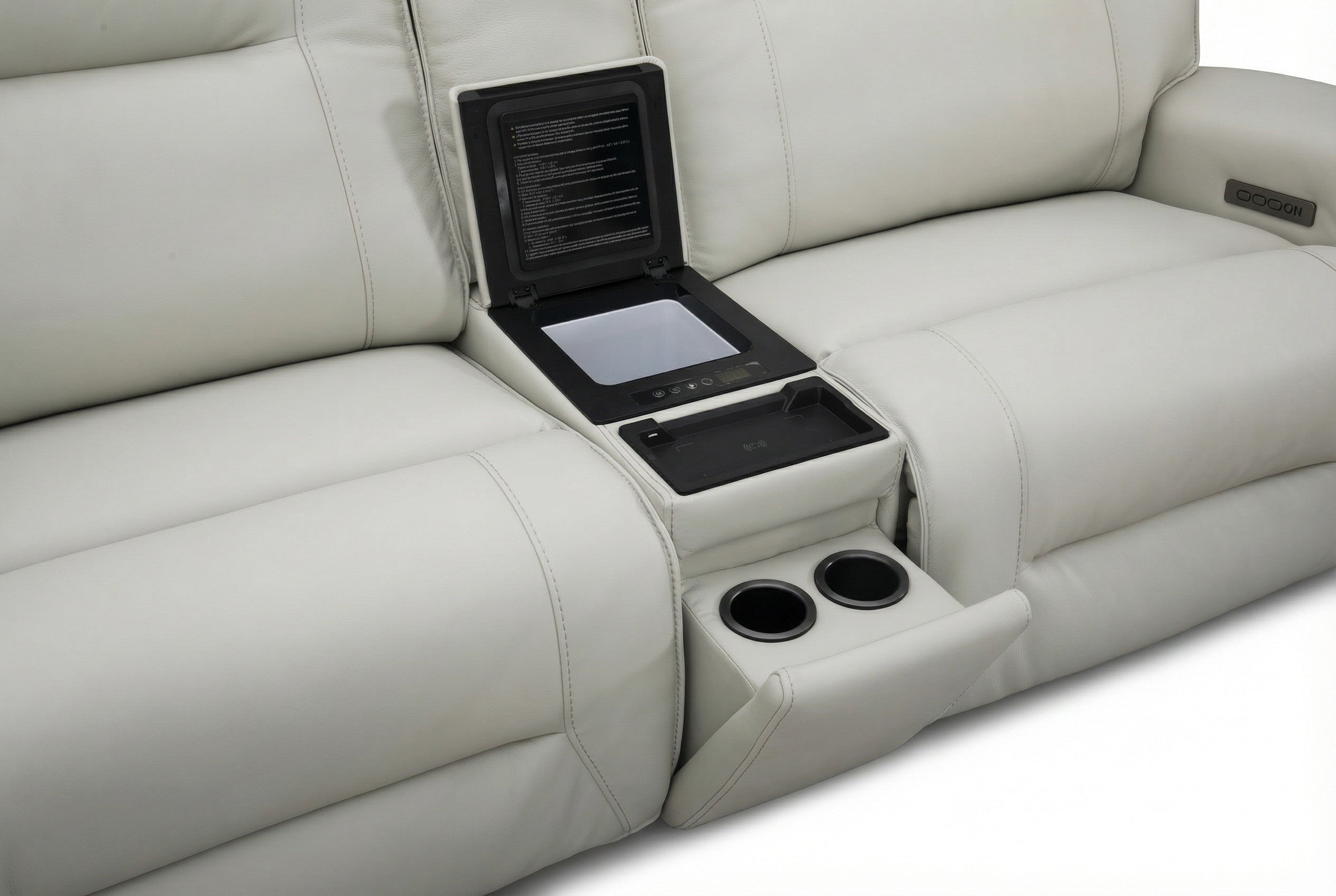 Atlas Fog Zero Gravity Power Reclining Sofa w/ Fridge