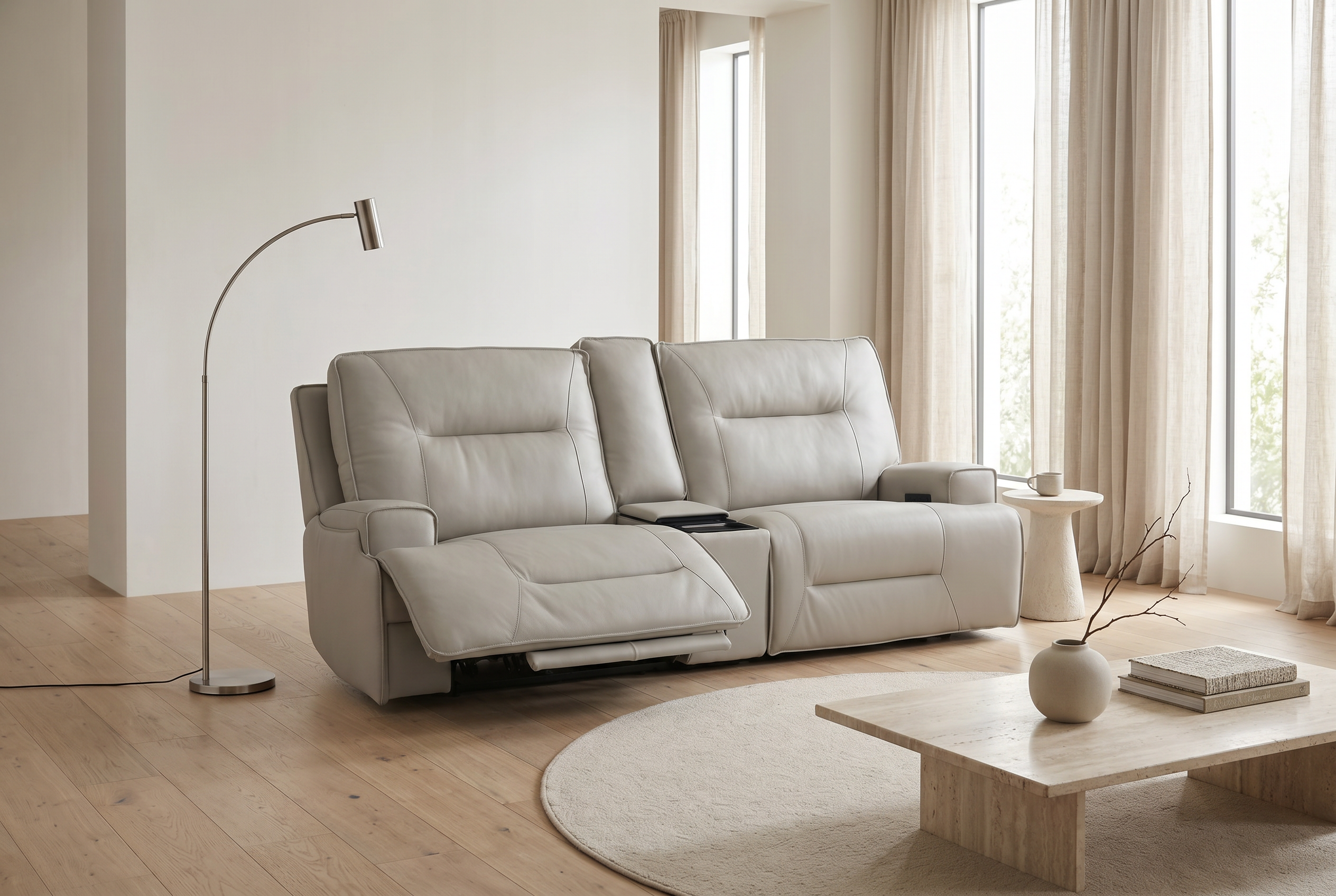 Atlas Fog 2-Piece Power Reclining Sofa Set