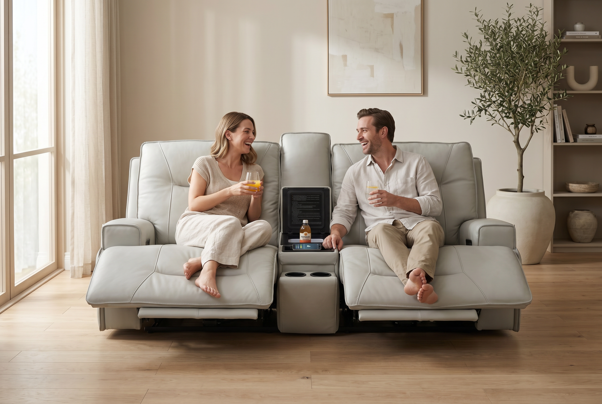 Atlas Fog 2-Piece Power Reclining Sofa Set