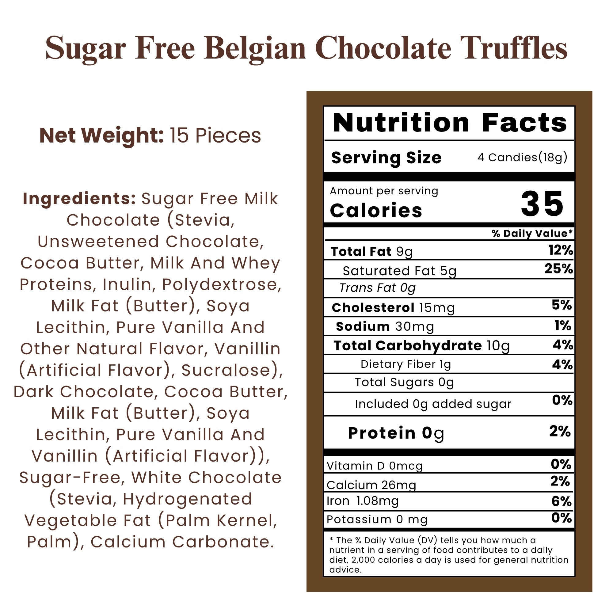 Andy Anand Sugar-Free Belgian Chocolate Truffles, 25 pc – Handmade Assortments, Stevia Sweetened, Diabetic-Friendly, Birthday & Holiday