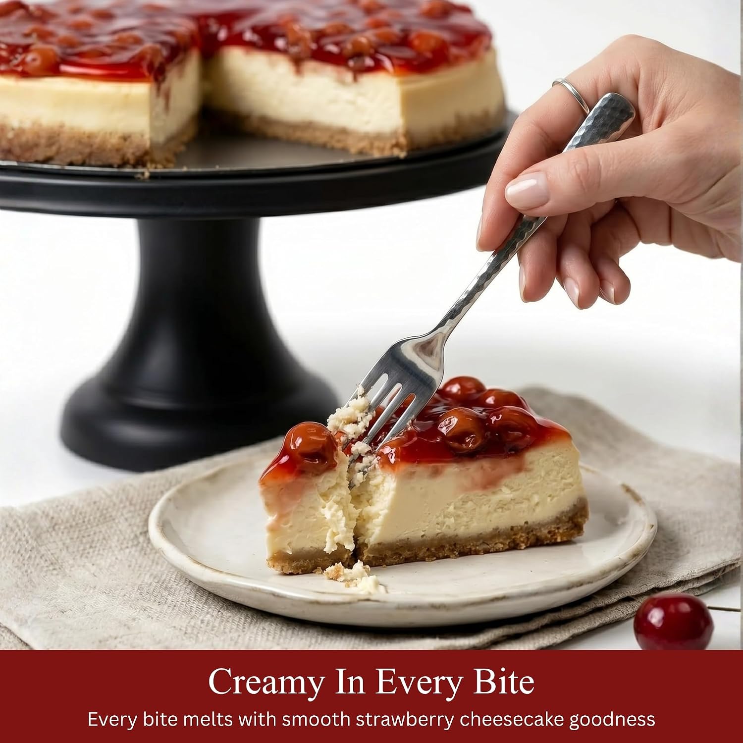Andy Anand Sugar-Free & Gluten-Free Cherry Cheesecake, 9-Inch – Diabetic-Friendly, Fresh California Cream Cheese, Handmade, Birthday Gift