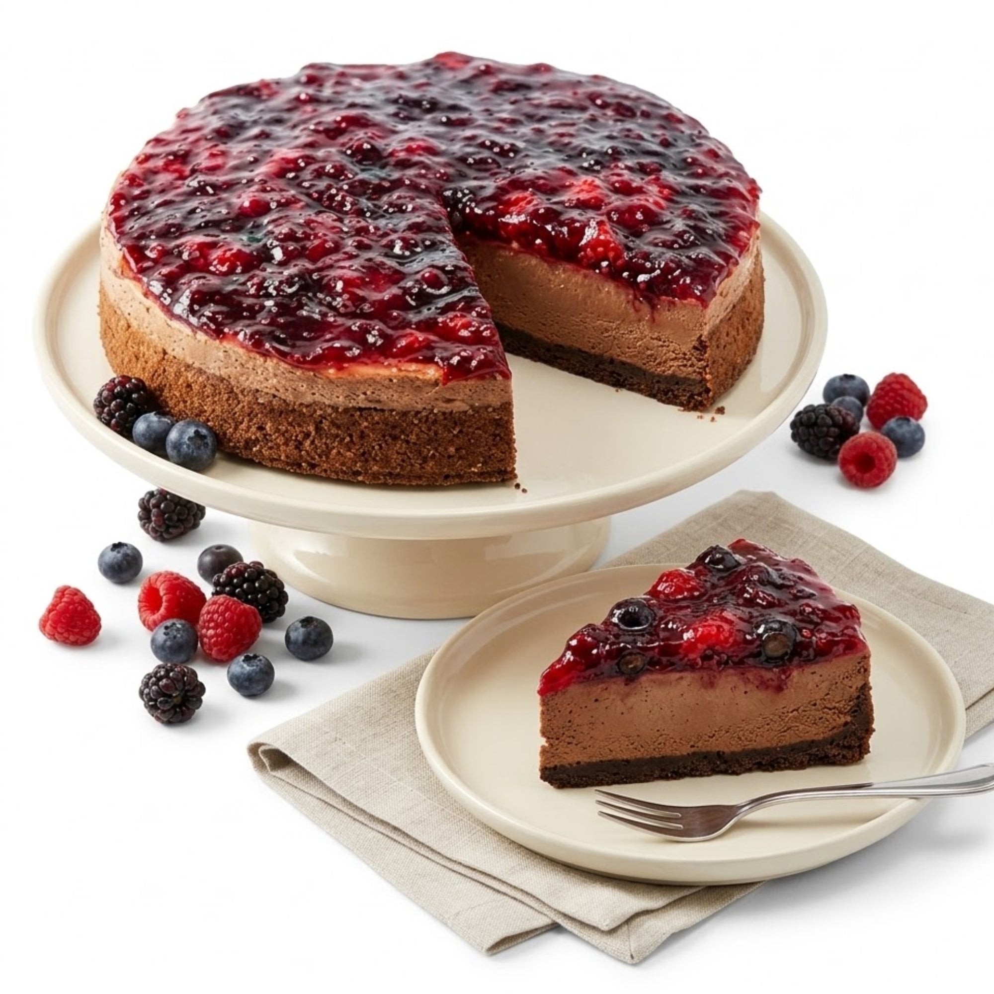 Andy Anand Sugar-Free Chocolate Wildberry Mousse Cake, 3 lb – Keto & Diabetic-Friendly, Freshly Baked, No Preservatives, Birthday Gift Box