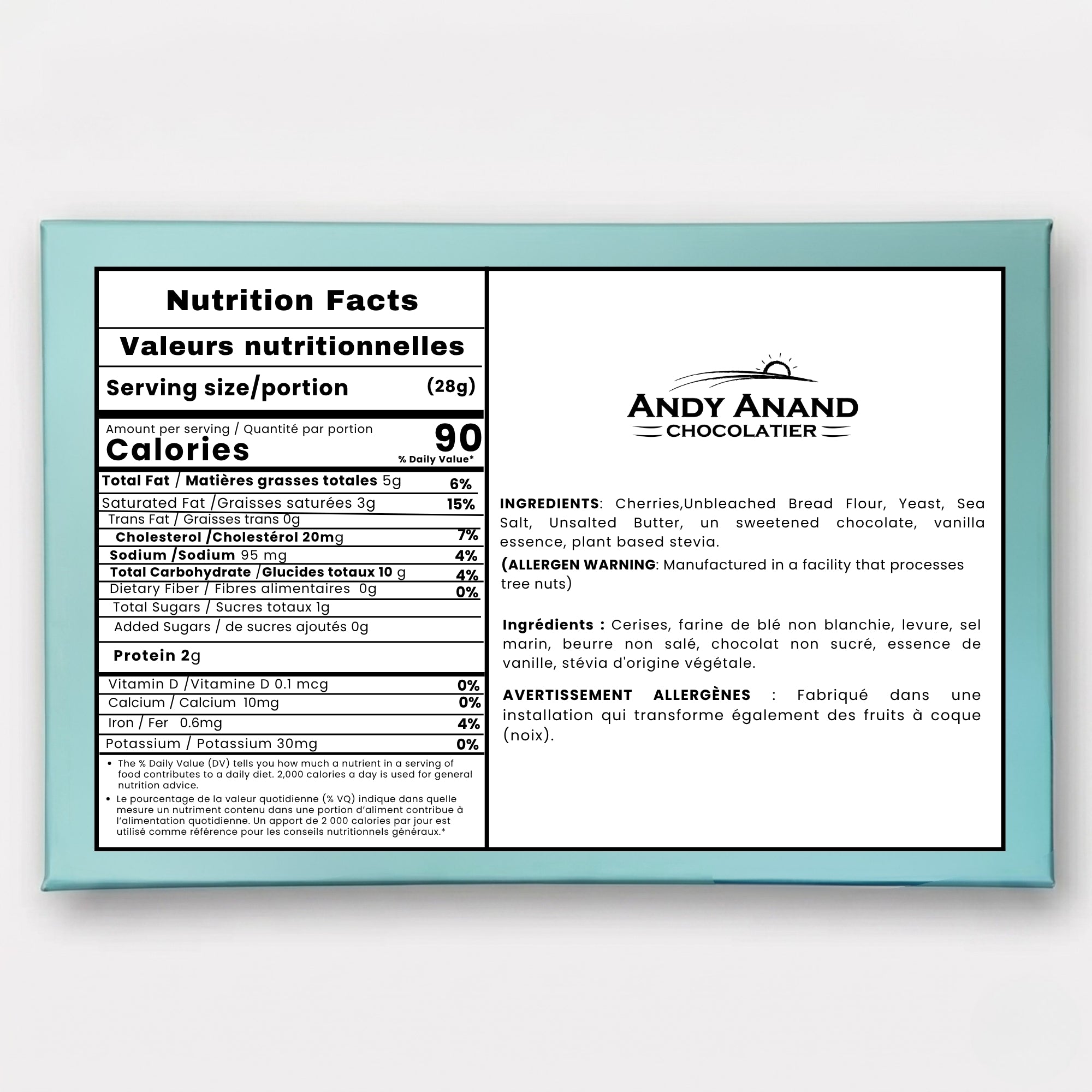 Andy Anand Sugar-Free Cherry Chocolate Croissant Cake, 2.5 lb – Keto & Diabetic-Friendly, Flaky Laminated Pastry, Birthday Gift Box
