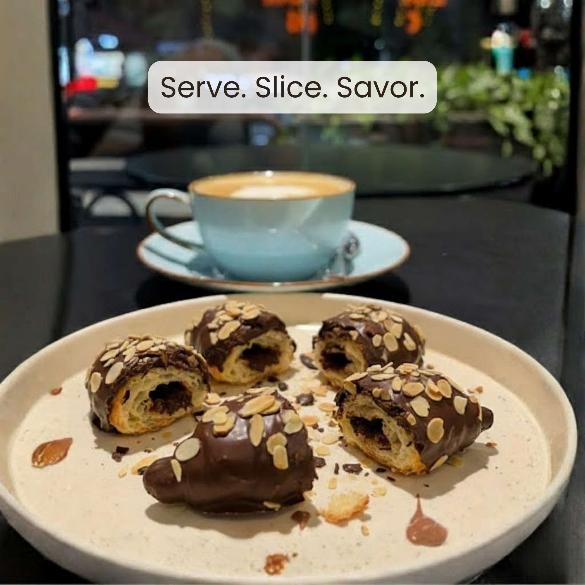 Andy Anand Sugar-Free Dark Chocolate Almond Croissant Cake, 10 pc, 2 lb – Keto & Diabetic-Friendly, Hand-Rolled, No Preservatives Gift Box