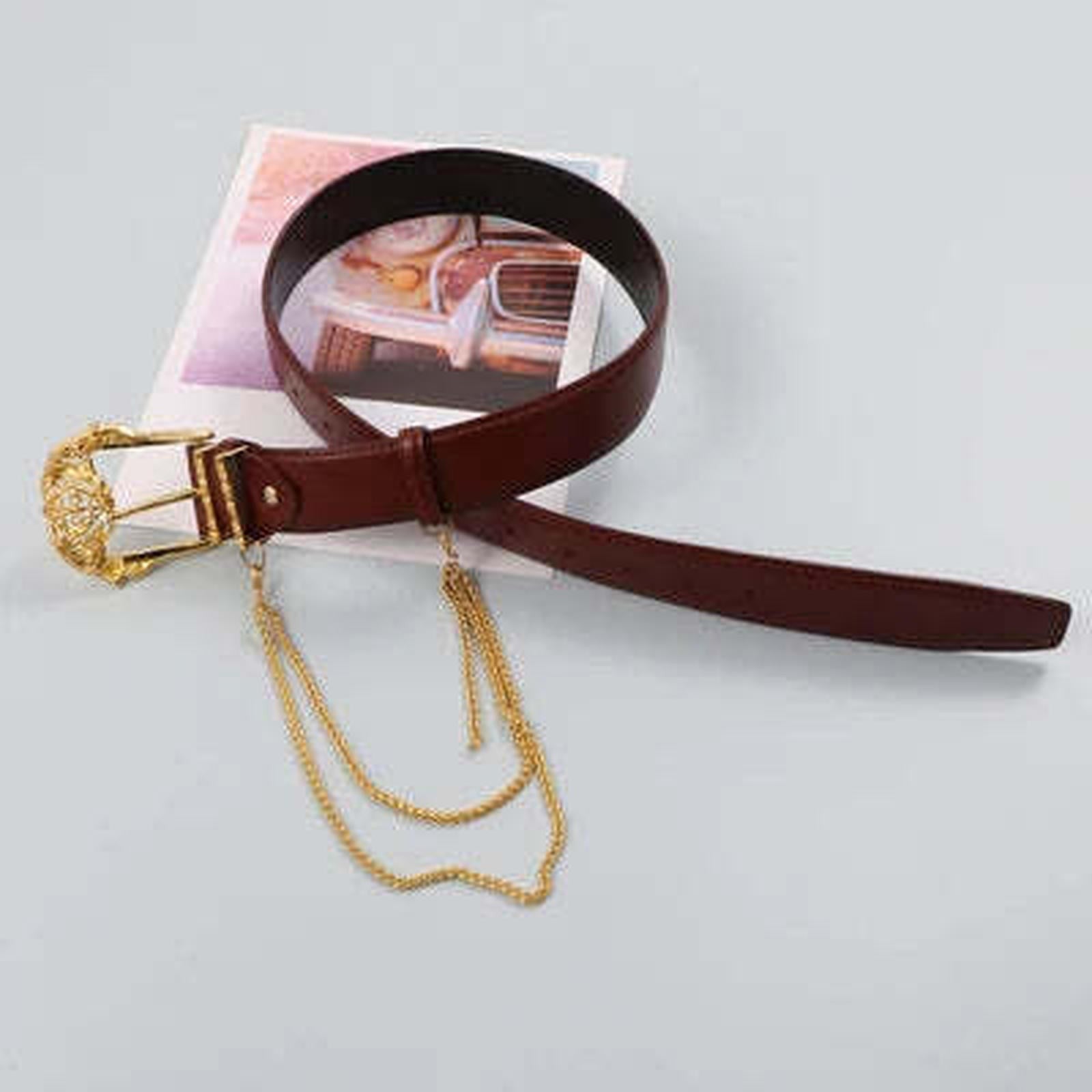 Gold Buckle Leather Corset Belt for Women - Wide Waist Cincher