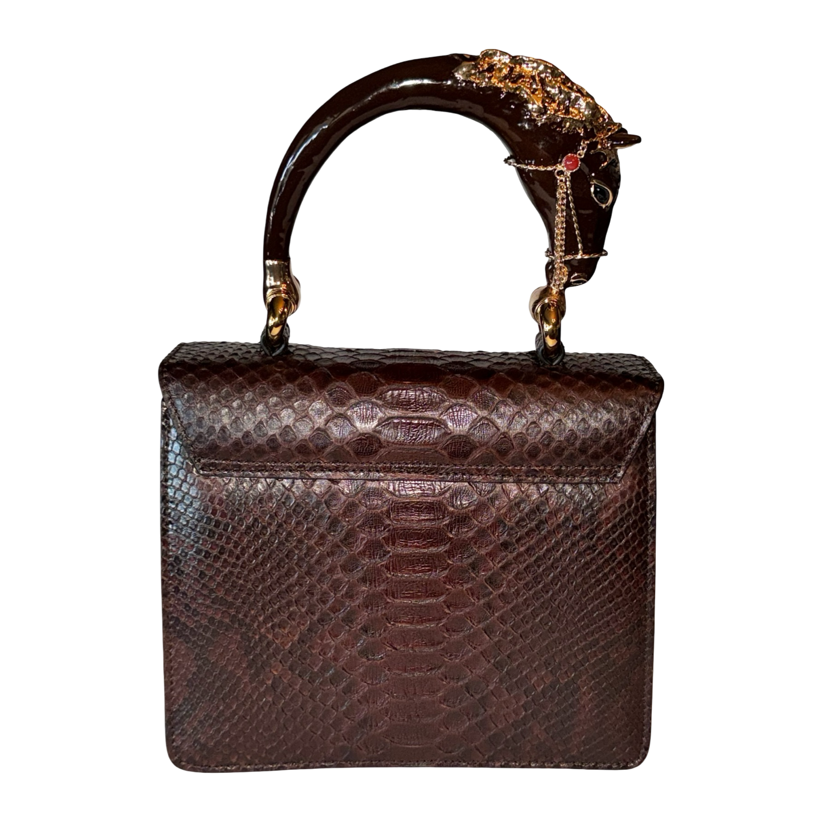 Sienna Horse Handle Handbag
Authentic Multi-Toned Brown Python
