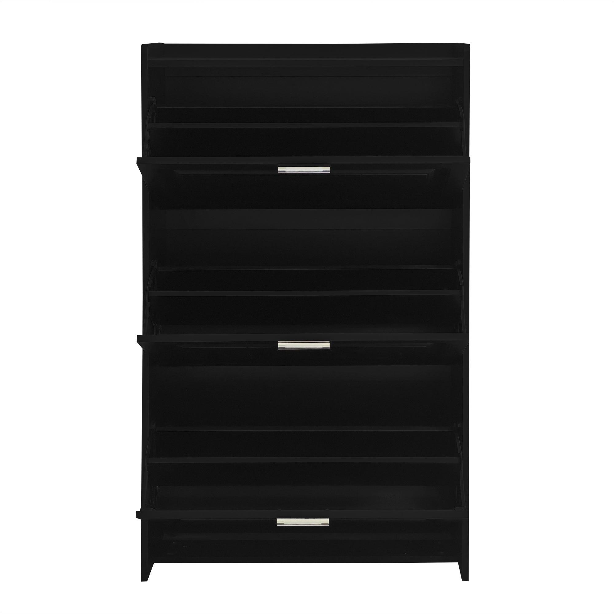 U-Can Shoe Storage Cabinet for Entryway with 3 Flip Drawers, Modern Shoe Organizer Cabinet, Free Standing Shoe Rack Black