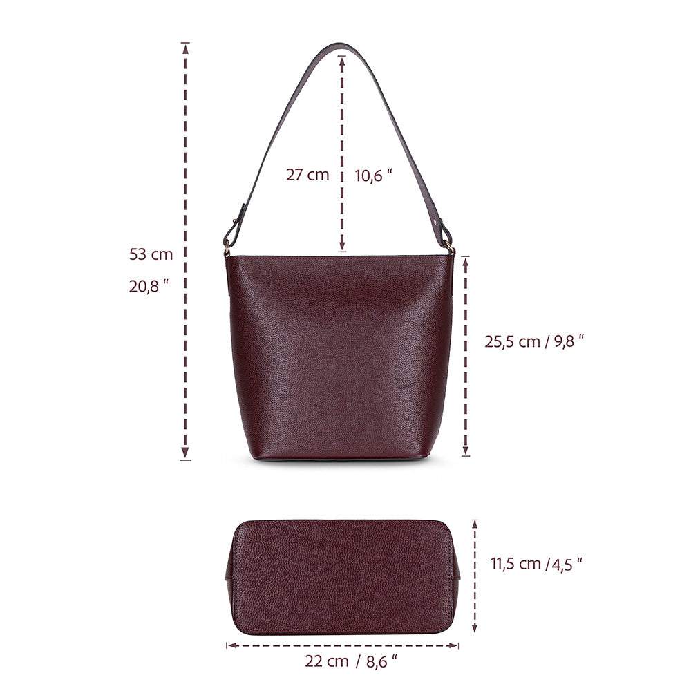 Elena Women’s Leather Tote Bag – Genuine Leather Shoulder Bag for Everyday Function | Minimal & Handcrafted