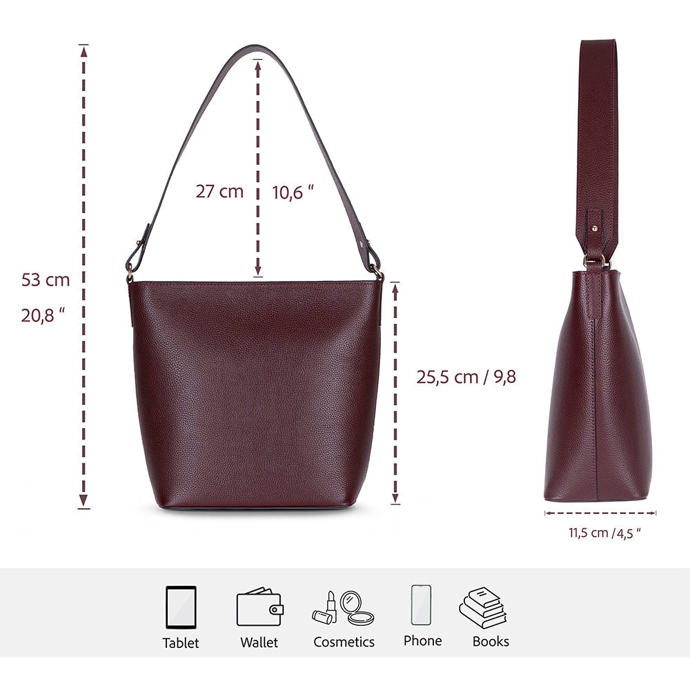 Elena Women’s Leather Tote Bag – Genuine Leather Shoulder Bag for Everyday Function | Minimal & Handcrafted