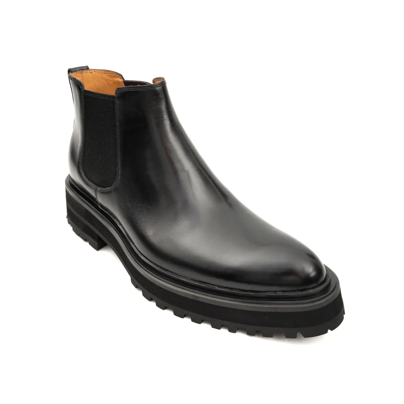 Black Leather Platform Chelsea