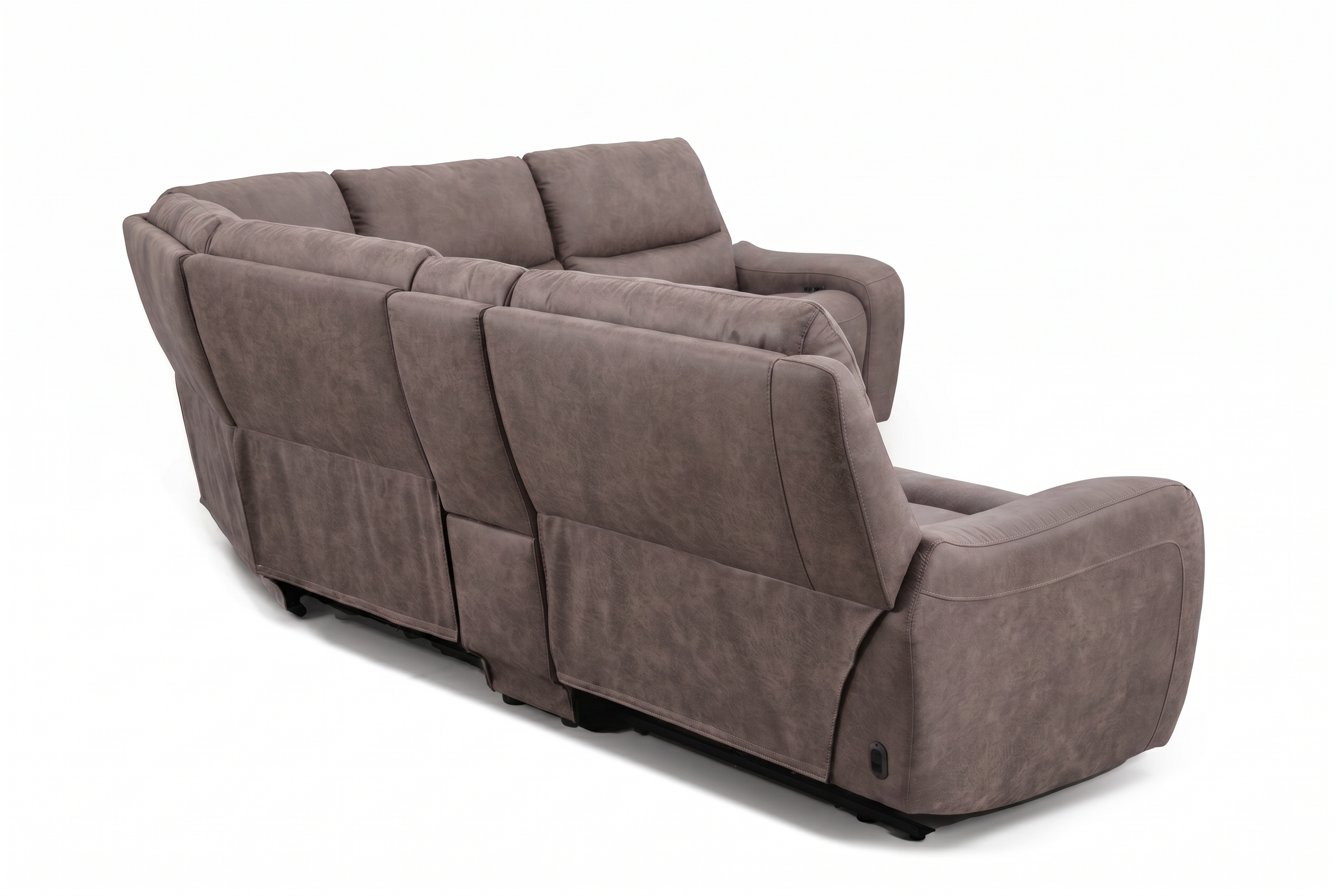 Branson Zero Slate 6-Piece Dual Power Reclining Modular Sectional with Storage Console