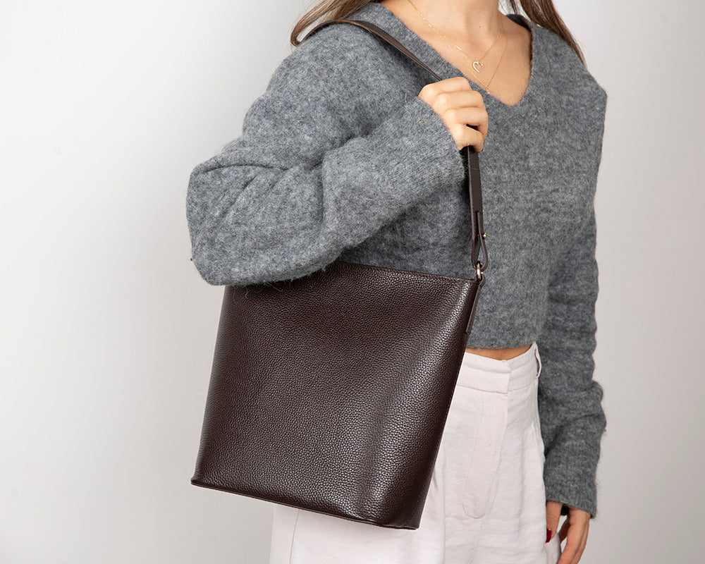 Elena Women’s Leather Tote Bag – Genuine Leather Shoulder Bag for Everyday Function | Minimal & Handcrafted