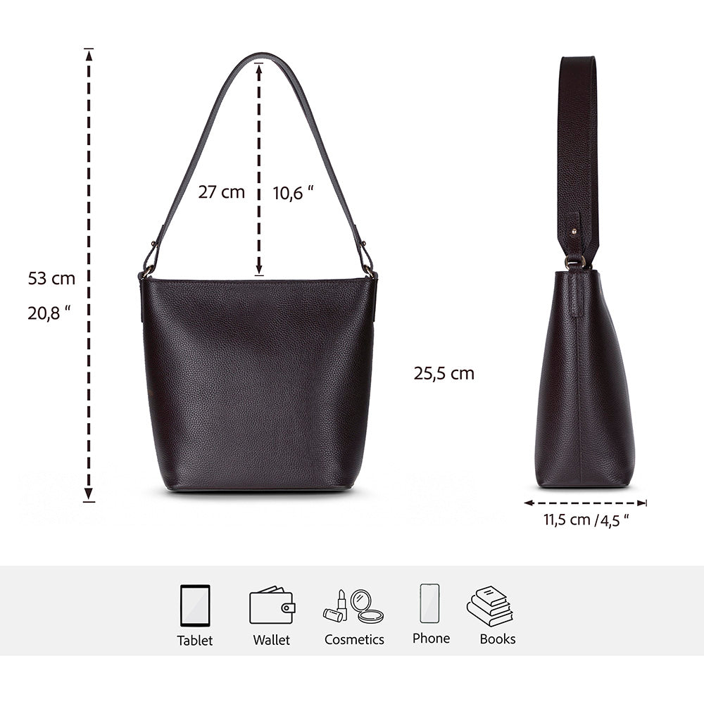 Elena Women’s Leather Tote Bag – Genuine Leather Shoulder Bag for Everyday Function | Minimal & Handcrafted