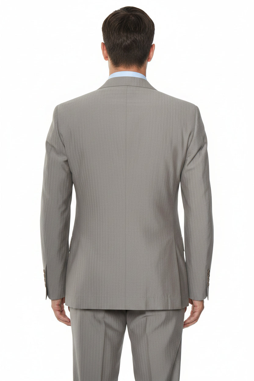 Brunello Cucinelli Double-Breasted Herringbone Cotton Suit