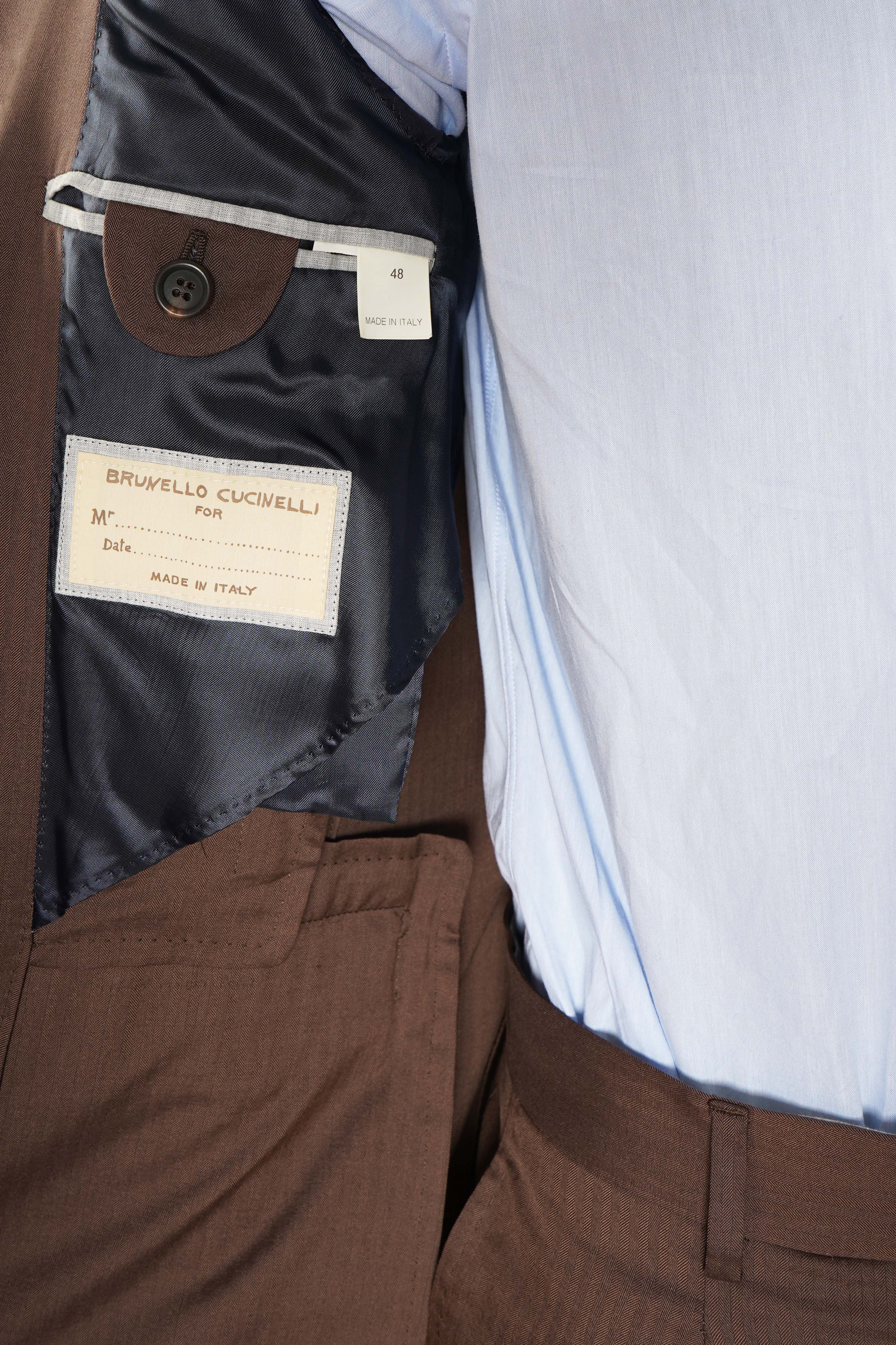 Brunello Cucinelli Pinstripe Cotton-Virgin Wool Suit