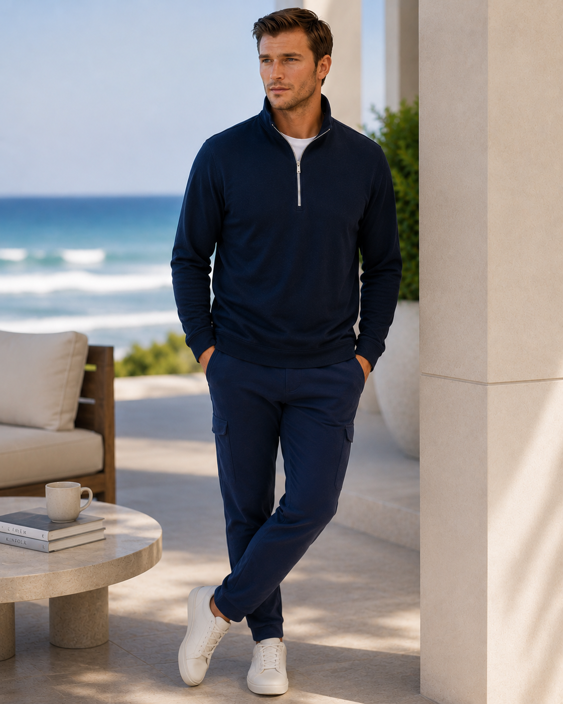 Buki Cinqo Travel Half Zip - Navy  - Men