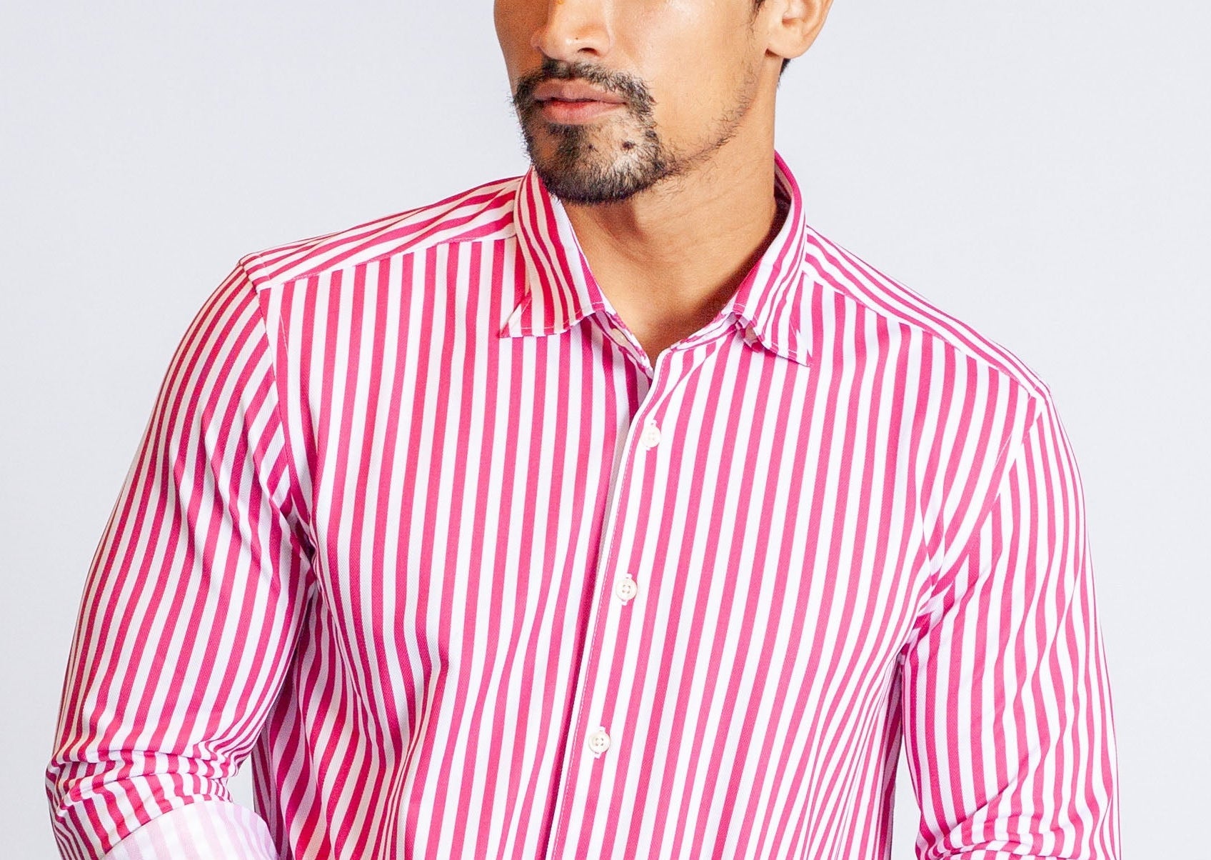 The Go Big Stripe Long Sleeve Tech Shirt - Sunset Stripe