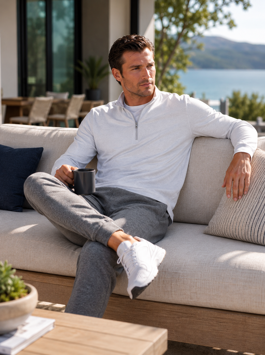 Buki Cinqo Travel Half Zip - White  - Men
