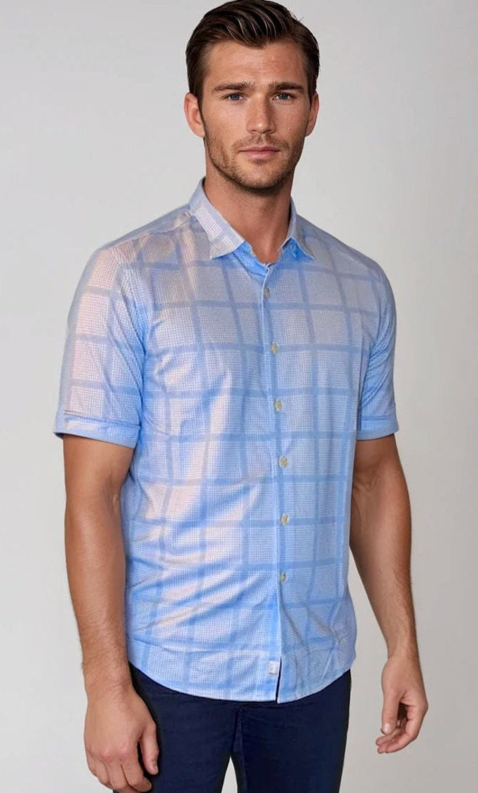 Montauk Check Short Sleeve Tech Shirt  - Men