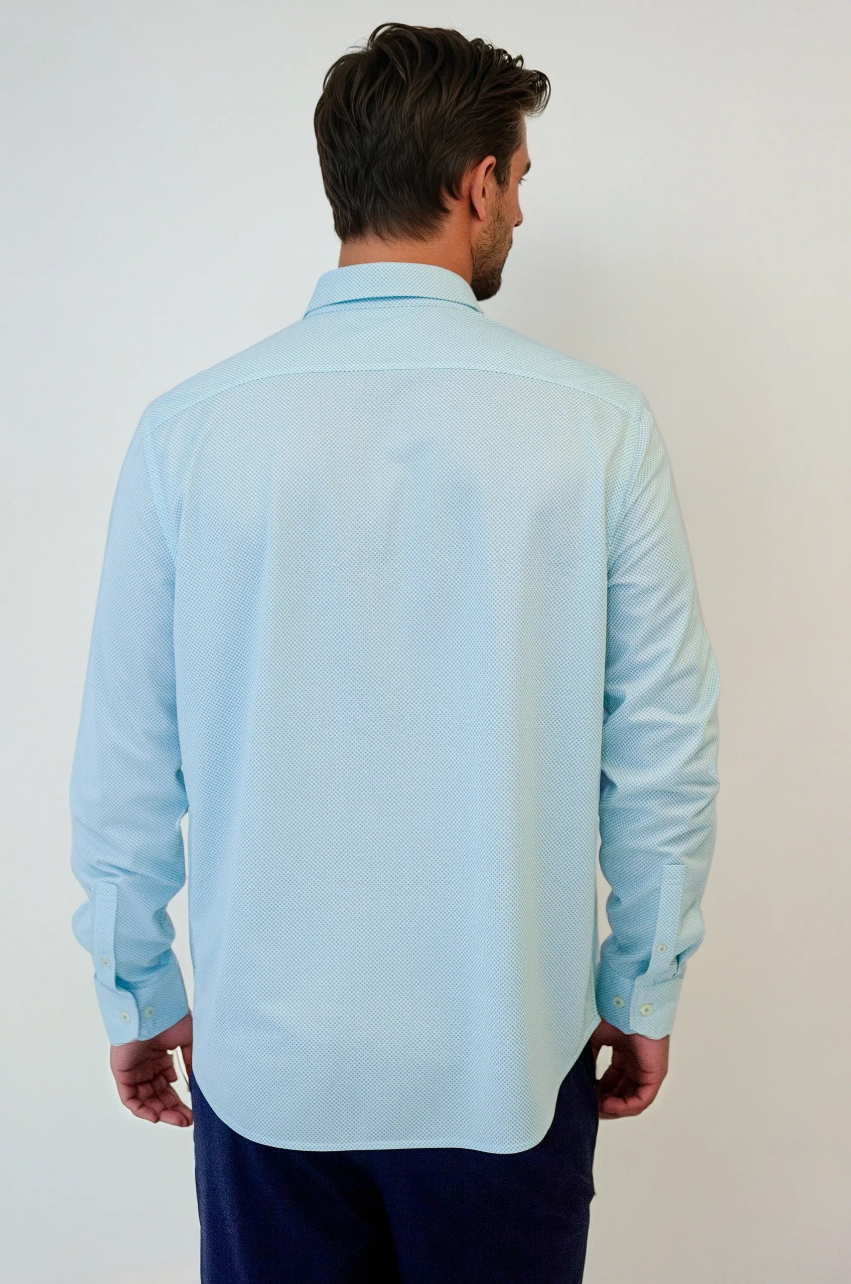Studio Dot Long Sleeve Tech Shirt - Teal  - Men