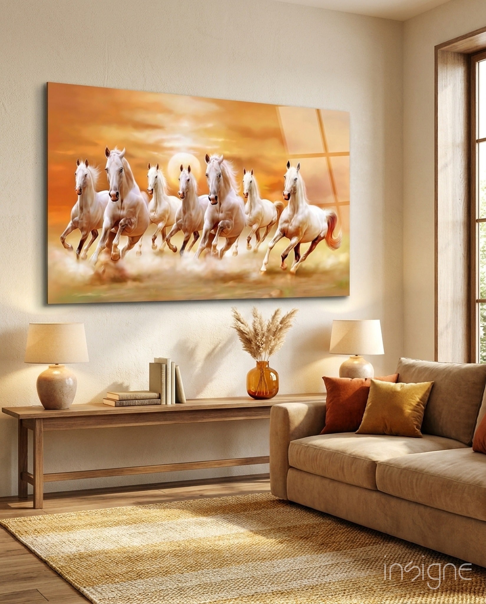 Running Horses Glass Art