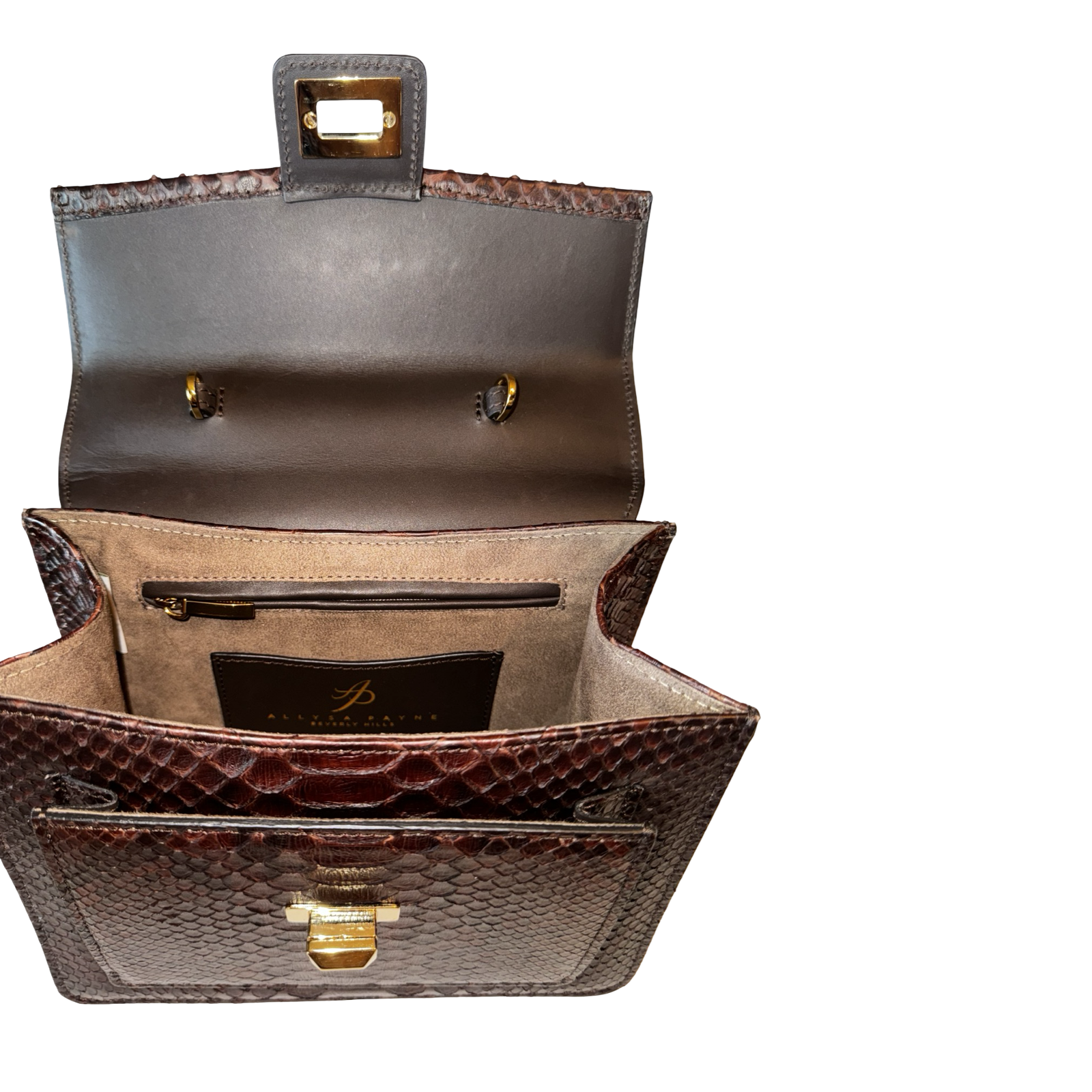 Sienna Horse Handle Handbag
Authentic Multi-Toned Brown Python