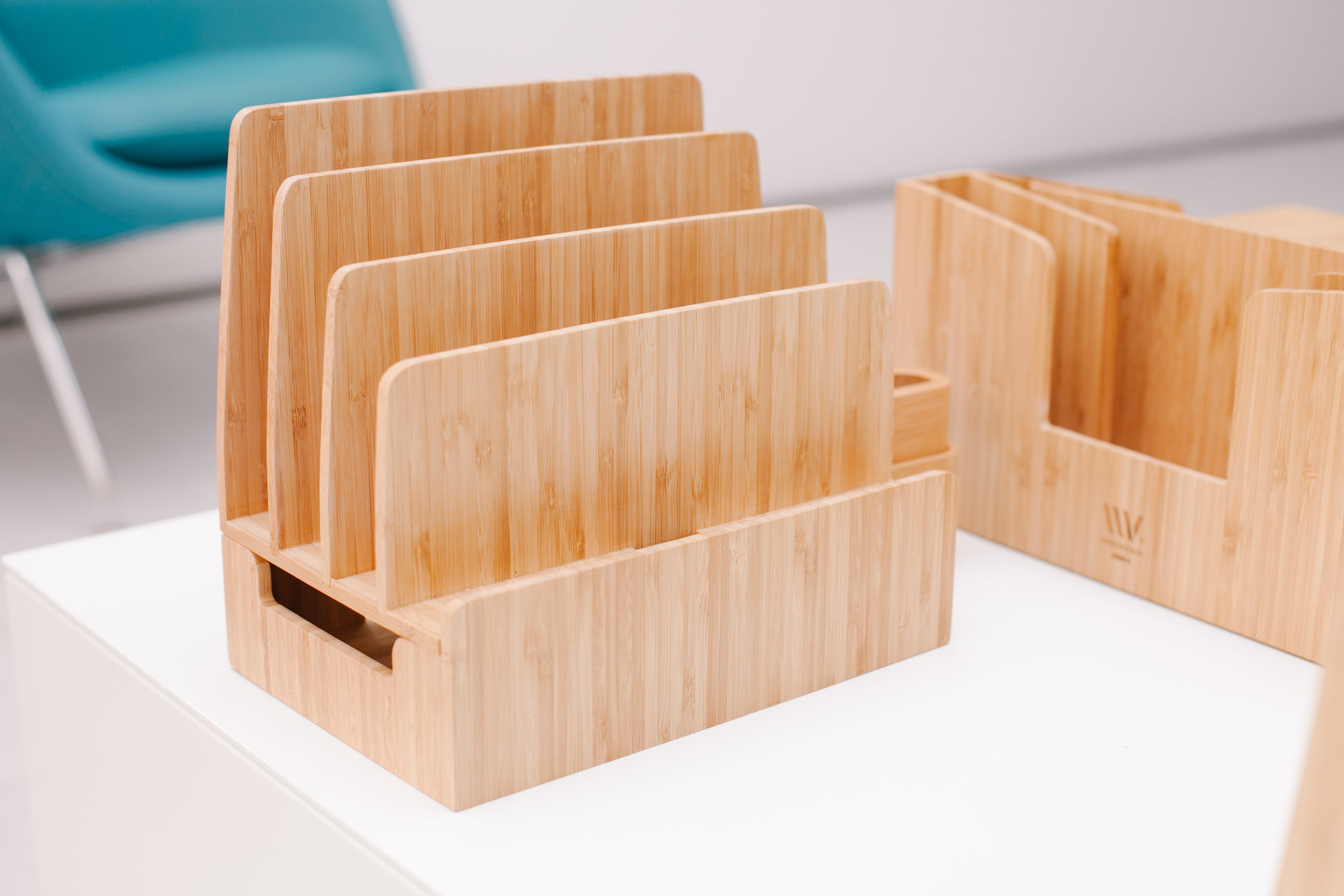 Bamboo Slim Stand and Charging Organizer