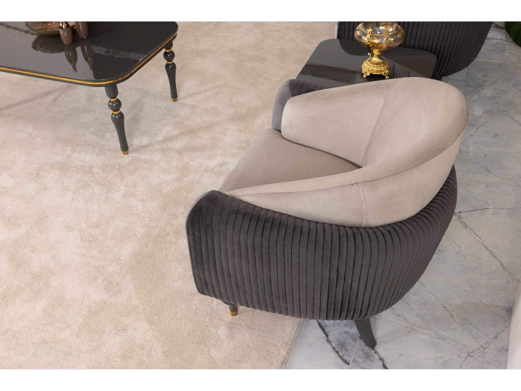 Capella Beige/Gray Living Room Set