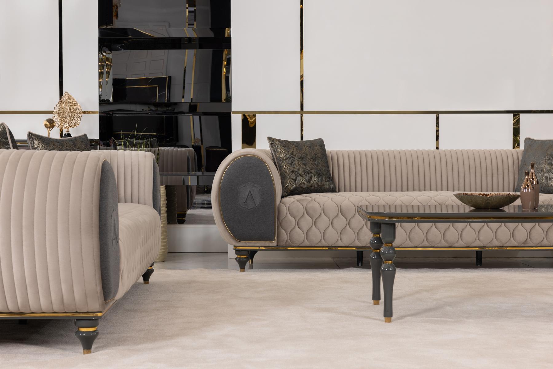 Capella Beige/Gray Living Room Set