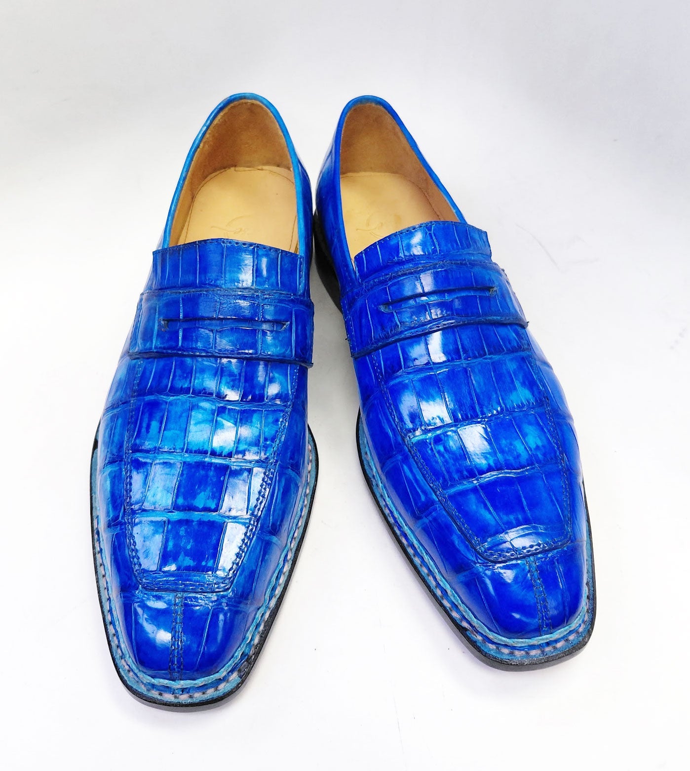 Maurice Carolina Custom Made Alligator Loafer - Cobalt Blue