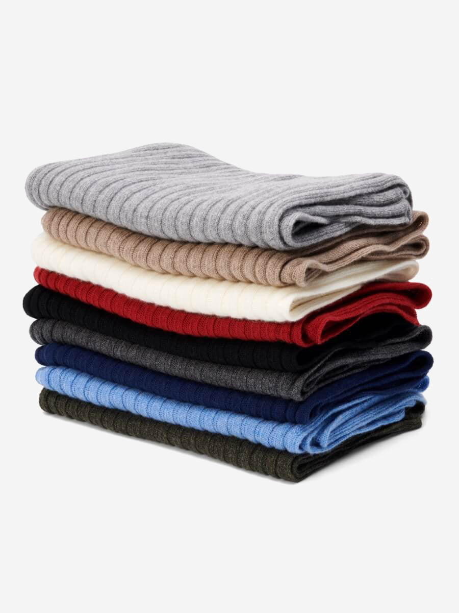 Napoli (red) - Italian 100% cashmere ribbed scarf (unisex)