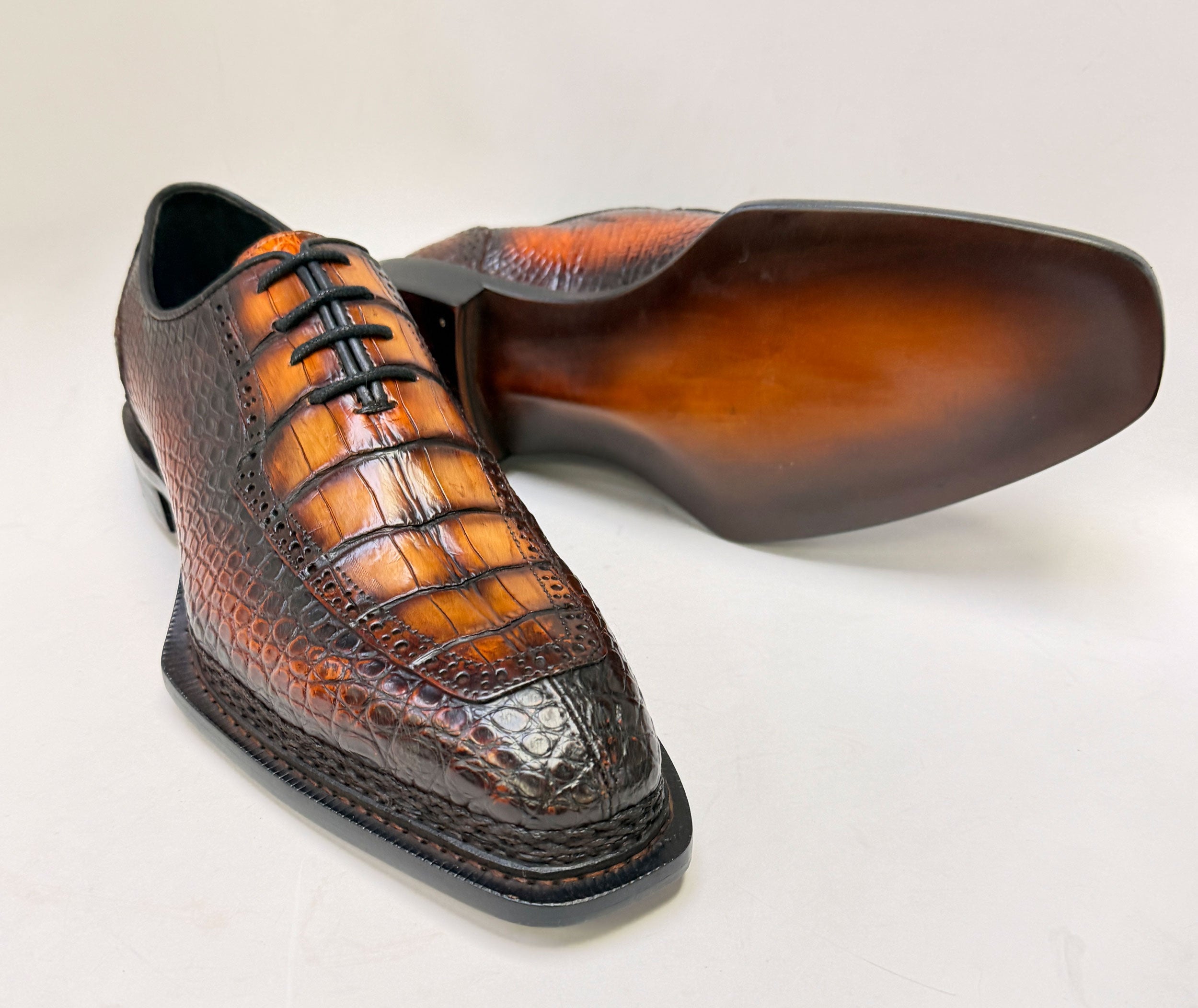 Maurice Chancellor II Alligator Oxford - Cognac