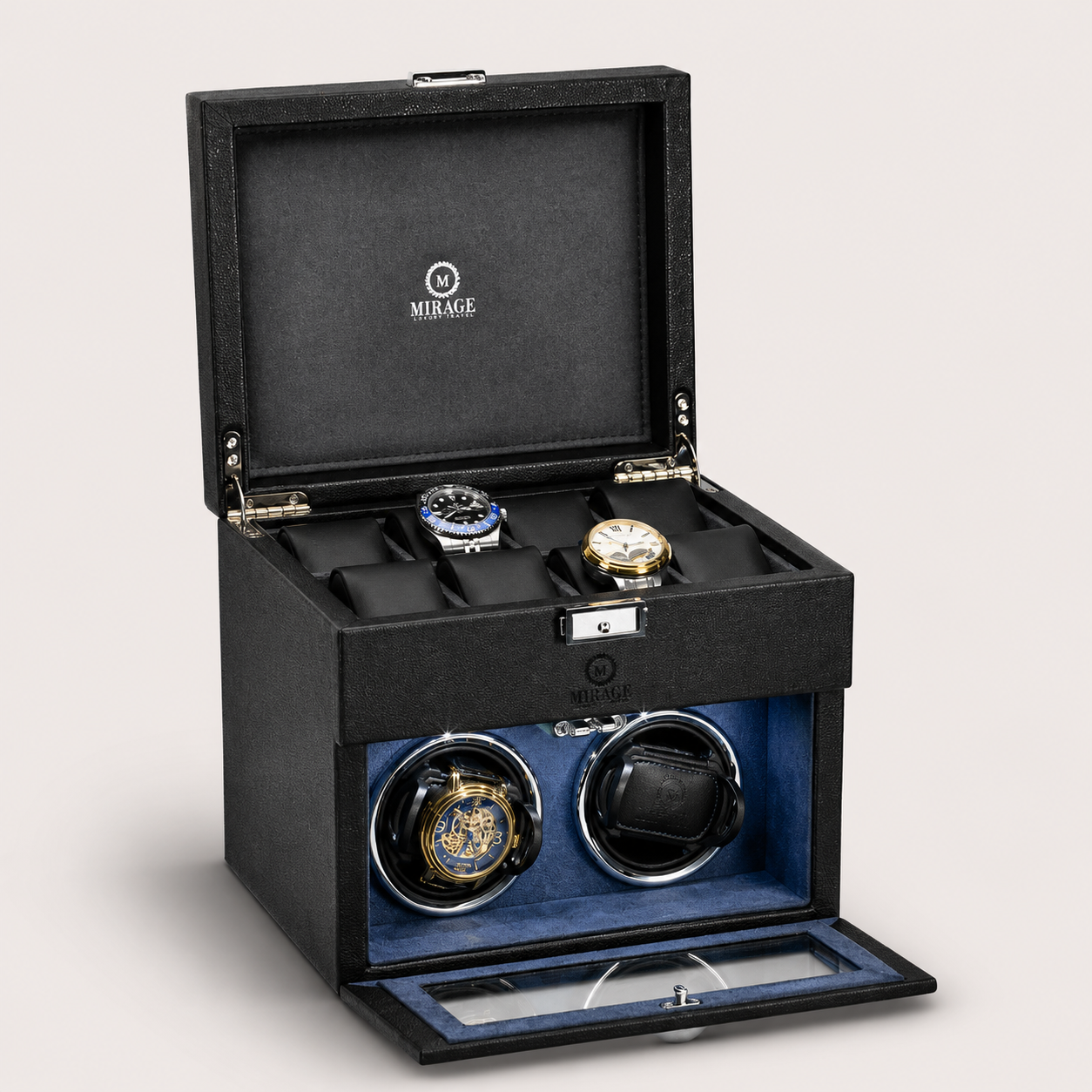 Automatic Watch Winder - Luxury Watch Winder Box (Ebony Black)