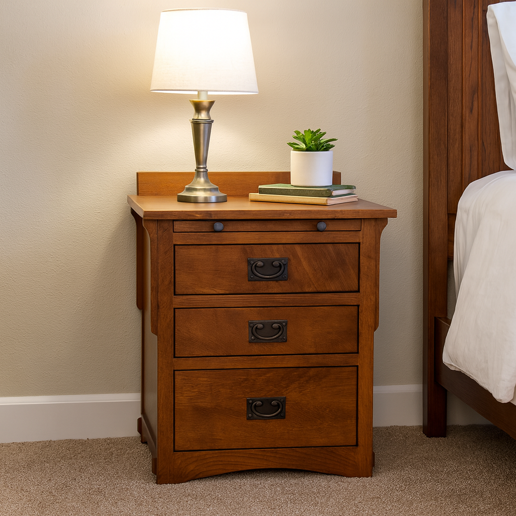 Mission Crofter 3 Drawer Nightstand - Michael's Cherry (MC-A)
