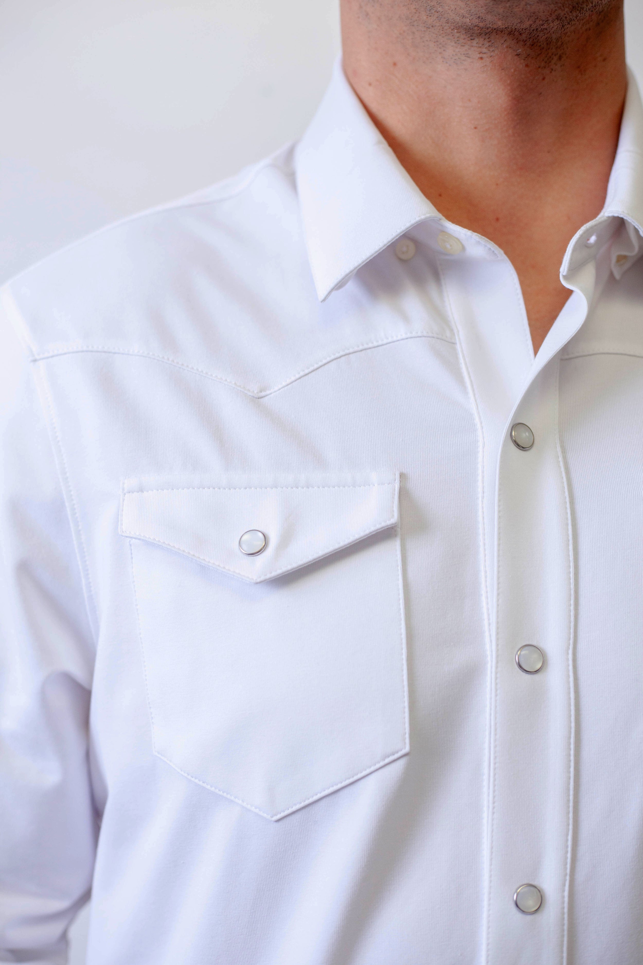 Buki's Cinqo Western Tech Shirt - White  - Men