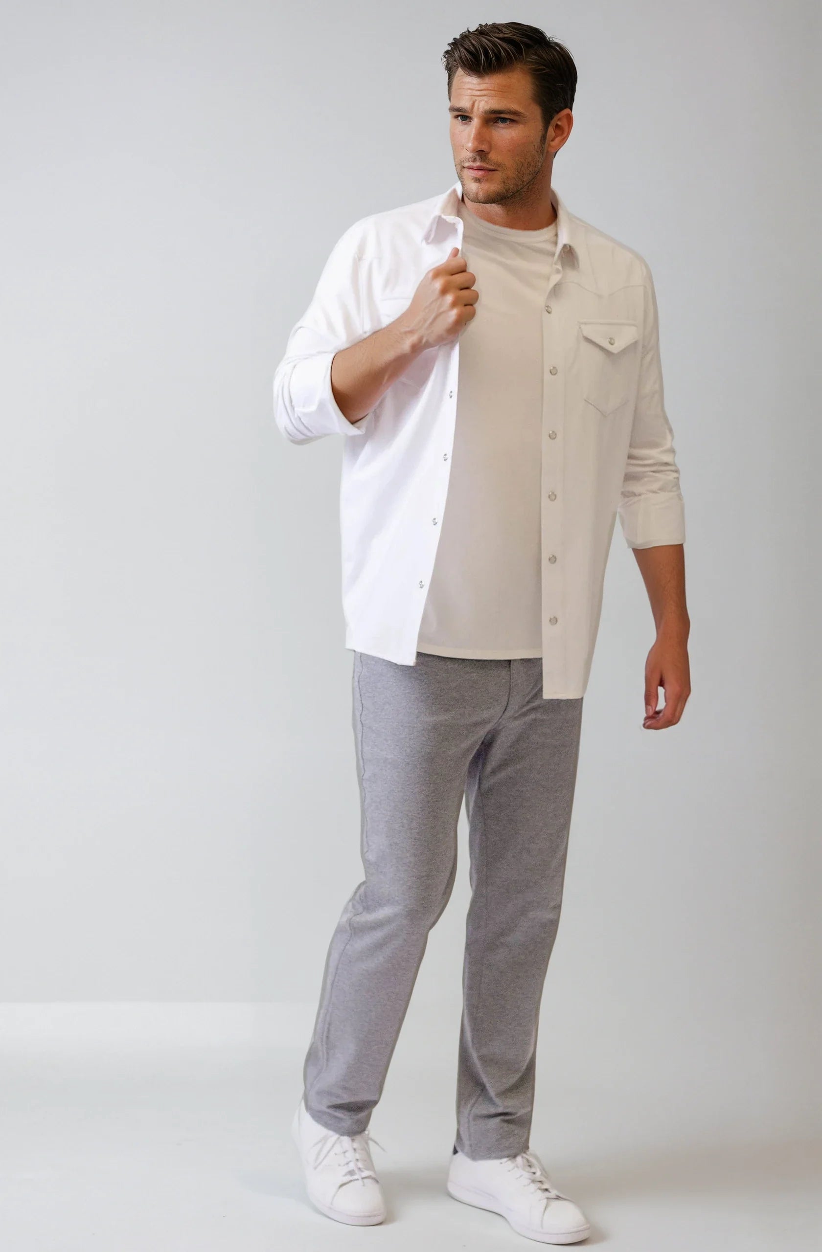 Buki's Cinqo Western Tech Shirt - White  - Men