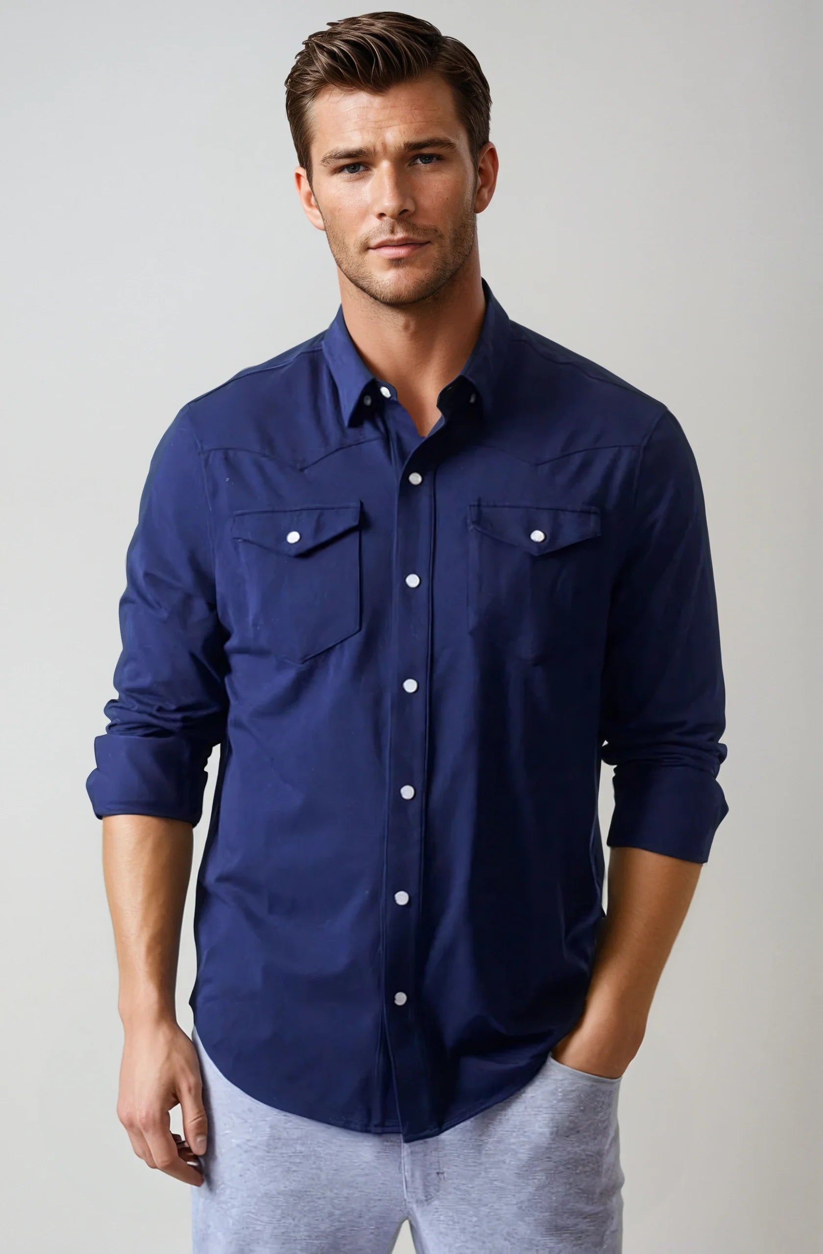 Buki’s Cinqo Western Tech Shirt - Navy  - Men
