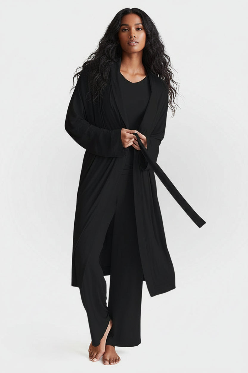 Collagen Lounge Robe - Black - Women