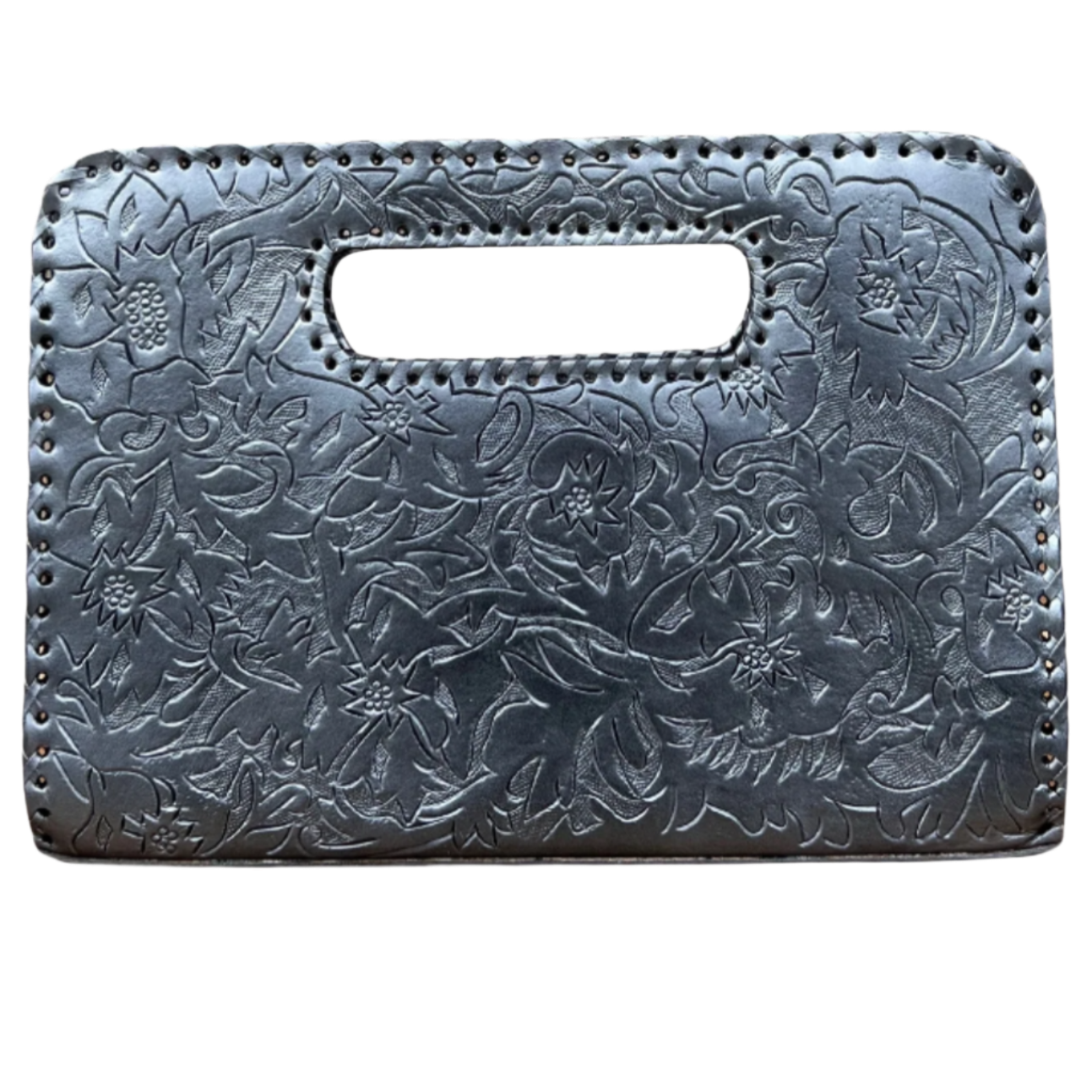 The Claire| Hand-Tooled Leather Statement Clutch