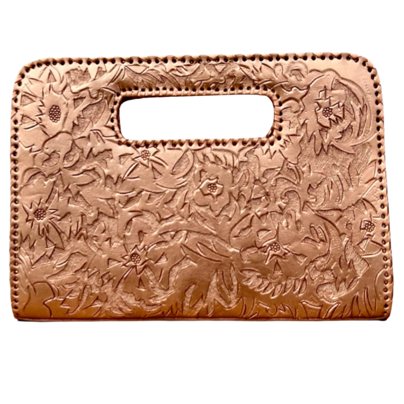 The Claire| Hand-Tooled Leather Statement Clutch
