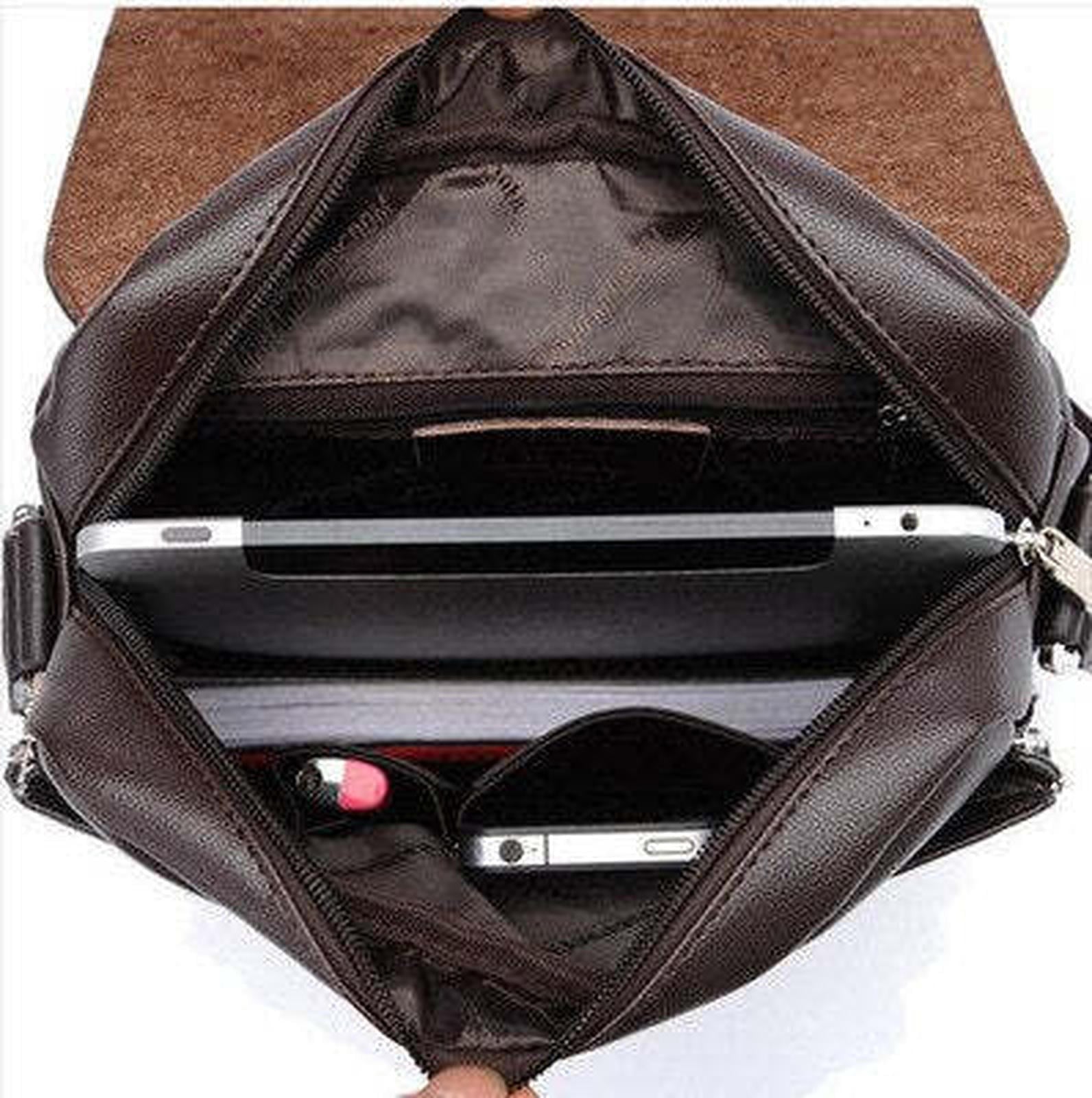 Premium Kangaroo Leather Messenger Bag - Men's Casual Shoulder Briefcase