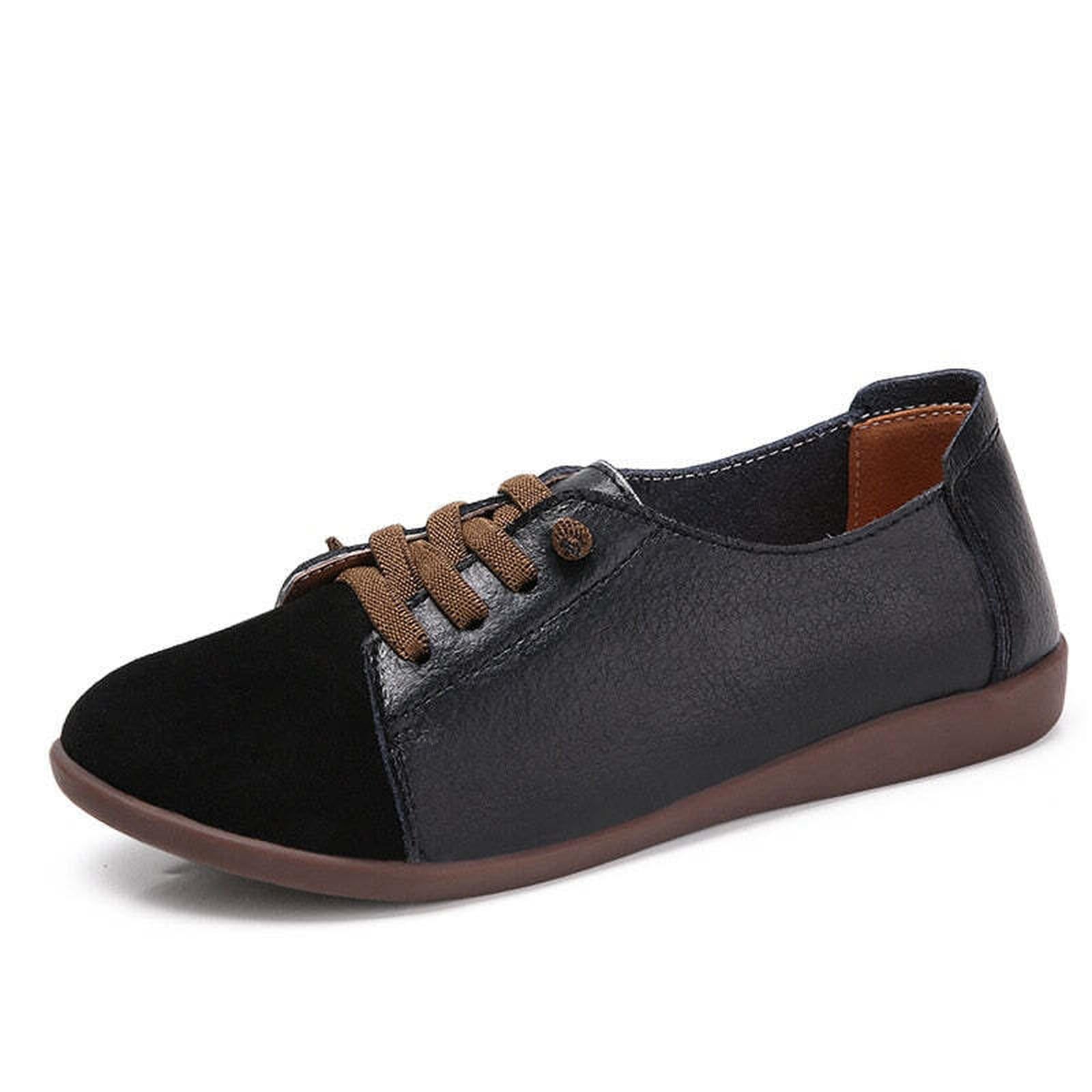 PEIPAH Genuine Leather Shoes Woman Spring Ladies Shoes Slip On Ballet Flats Sneakers Women Oxford Shoes Plus Size Moccains