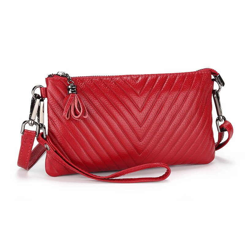 New Shoulder Bag Genuine Leather Women's Luxury Handbags Fashion Crossbody Bags Lady Messenger Bag Female Zipper Slim Purse