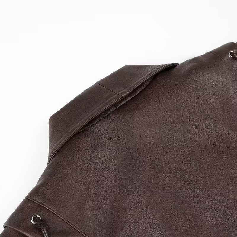 Coffee brown leather jacket