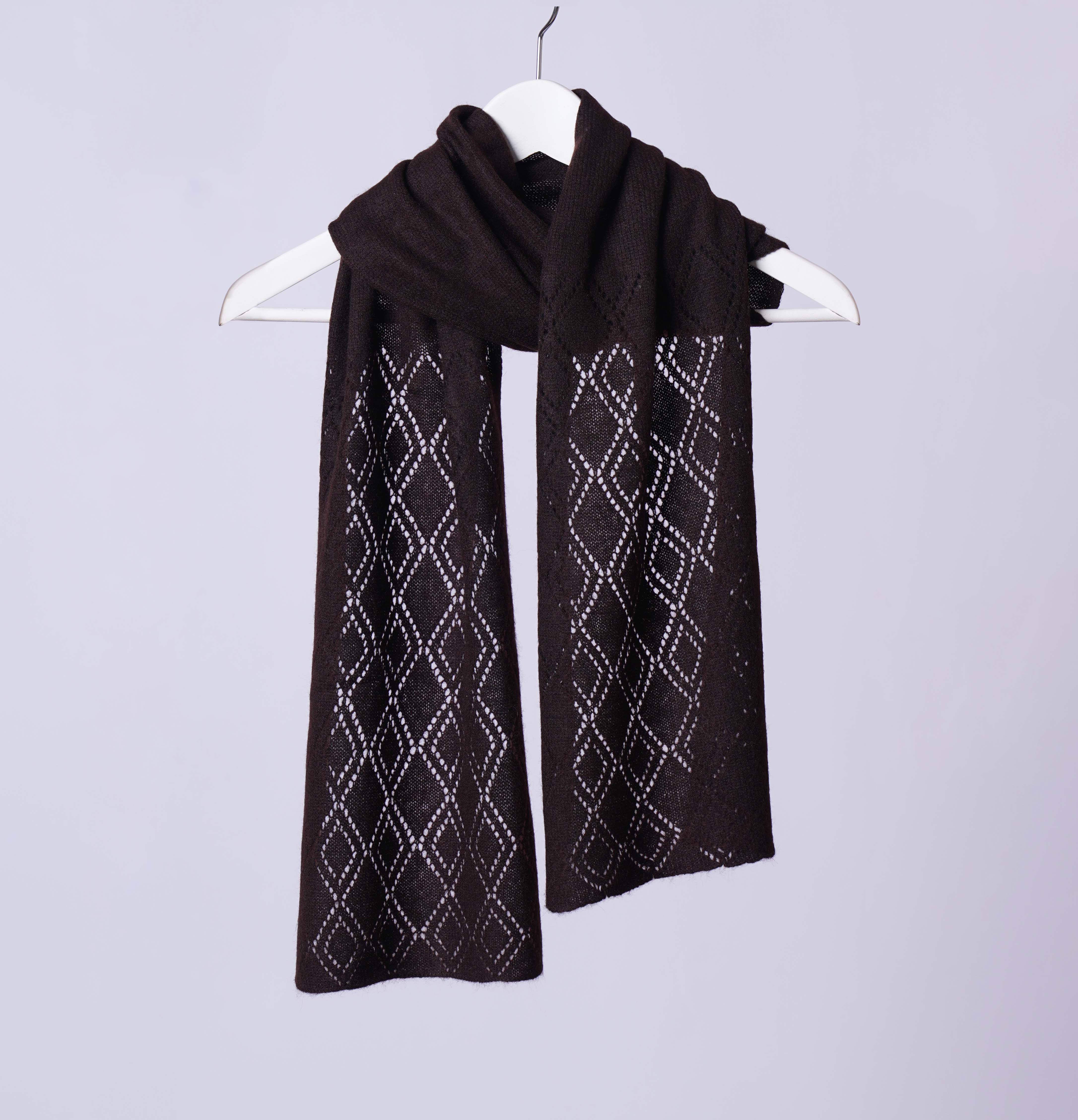 Scarf:  Long Diamonds - Pure Mongolian Cashmere