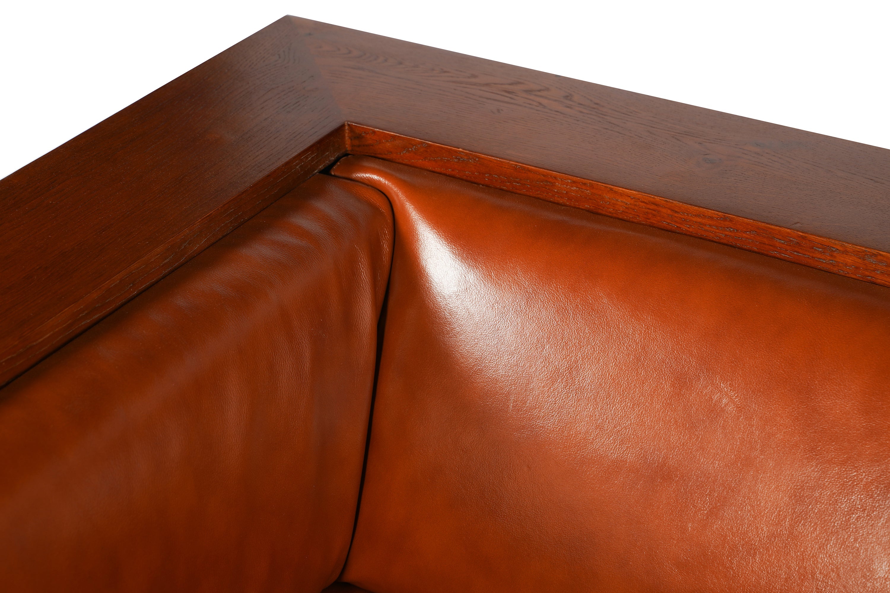 Craftsman Cubic Panel Side Arm Chair - Russet Brown Leather (RB2)