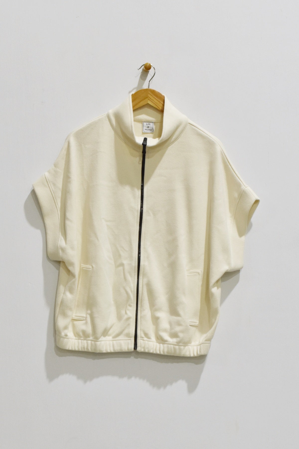 Elastic Sleeve Boxy Zip Jacket